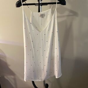 LOFT White Camisole with Colorful Dots